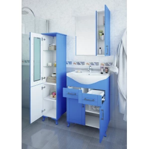 Изображение товара зеркальный шкаф 59,6x71 см голубой матовый r sanflor глория c000005687