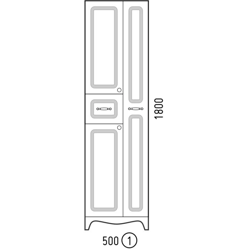 Пенал напольный белый глянец Corozo Классика SD-00000337