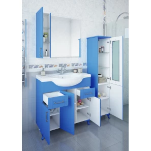 Изображение товара комплект мебели голубой матовый 87,5 см sanflor глория c000005711 + 1.wh11.0.265 + c000005831