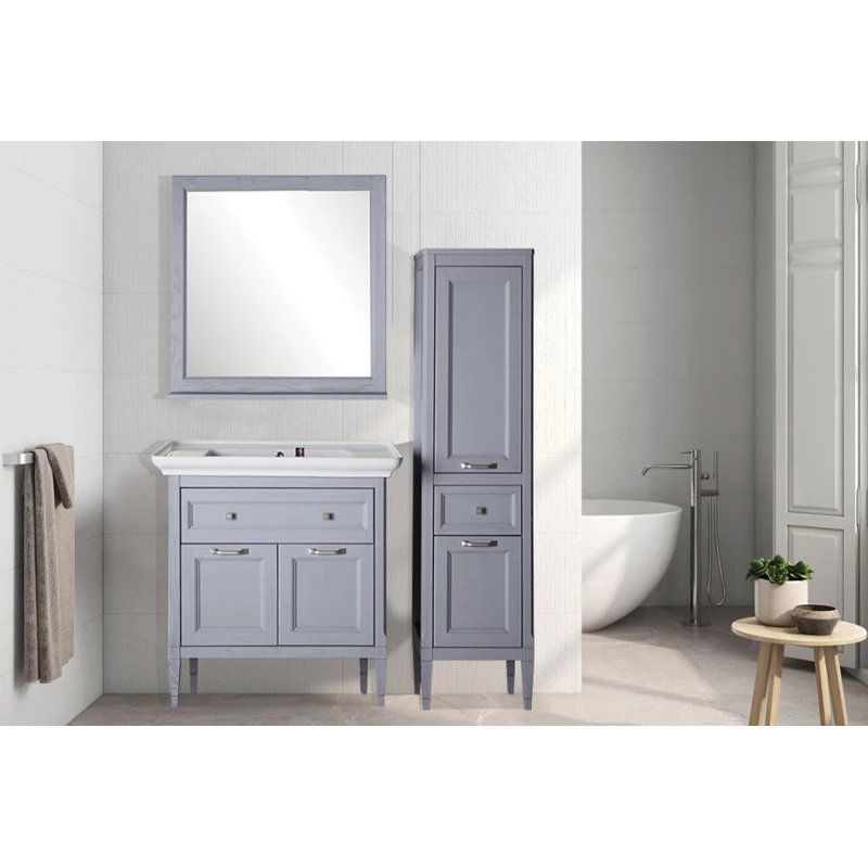 Комплект мебели серый 86 см с зеркалом ASB-Woodline Гранда