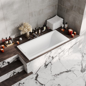 Изображение товара ванна из литого мрамора 160x70 см marmo bagno алесса new mb-aln160-70
