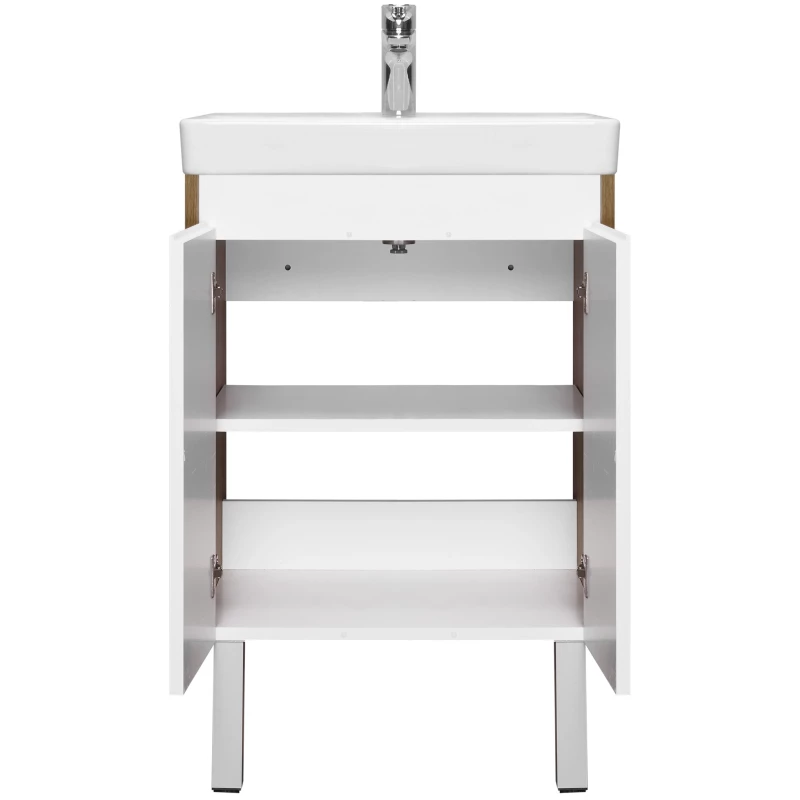 Комплект мебели белый глянец/дуб рустикальный 55 см Акватон Сканди Doors 1A278801SDZ90 + 1WH501620 + 1A252102SDZ90
