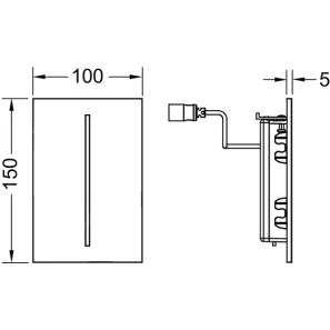 Изображение товара система электронного управления смывом писсуара, питание от батареи 7,2 в tece tecefilo глянцевый хром 9242055