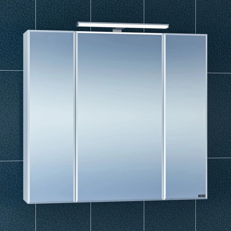 Зеркальный шкаф 79,3x73 см белый глянец Санта Стандарт 113011