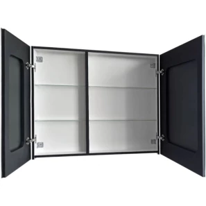 Изображение товара зеркальный шкаф 100x80 см черный матовый art&max techno am-tec-1000-800-2d-f-nero
