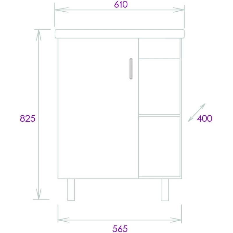 Комплект мебели дуб сонома/белый матовый 61 см Onika Тимбер 106115 + 4640021060773 + 206070