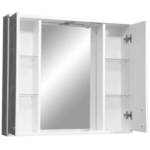 Изображение товара зеркальный шкаф 80x70 см белый глянец/белый матовый stella polar фантазия sp-00000226