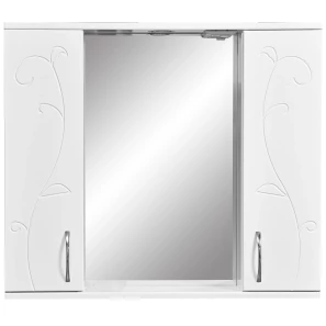 Изображение товара зеркальный шкаф 80x70 см белый глянец/белый матовый stella polar фантазия sp-00000226
