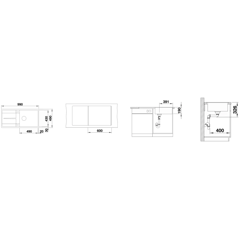 Кухонная мойка Blanco Metra XL 6 S-F черный 525933