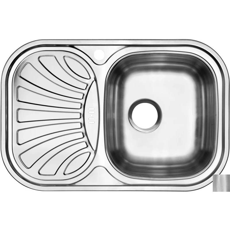Кухонная мойка матовая сталь Ukinox Галант GAM737.488 -GW5K 1R