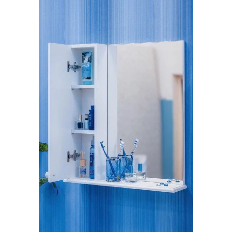 Зеркальный шкаф 47x70 см белый L Sanflor Карина H0000000804