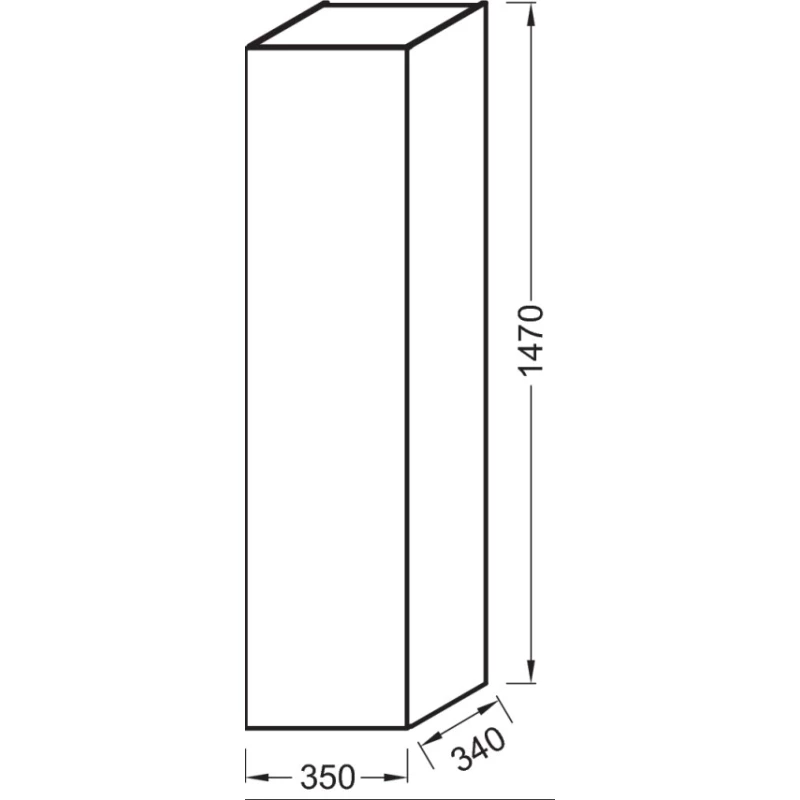 Подвесная колонна с реверсивной дверцей светло-коричневый глянец Jacob Delafon Rythmik EB998-G80