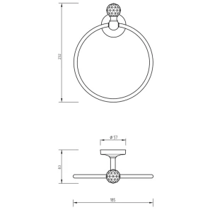 Изображение товара кольцо для полотенец migliore amerida ml.amr-60.408.br
