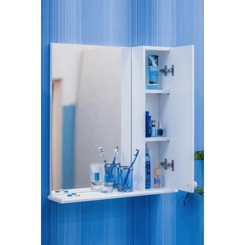 Зеркальный шкаф 47x70 см белый R Sanflor Карина H0000000803
