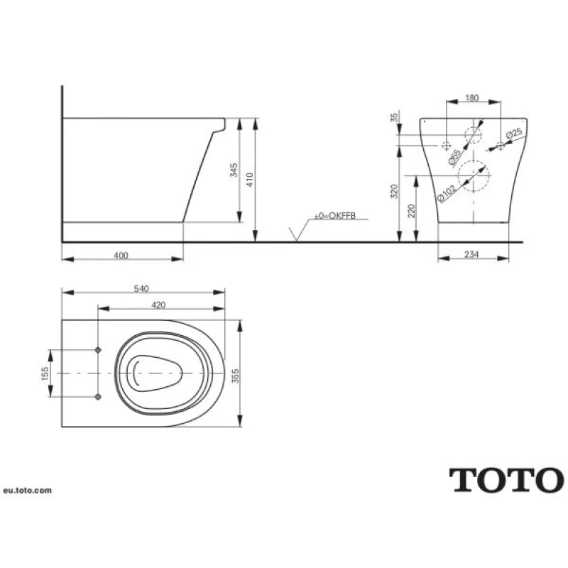 Комплект подвесной унитаз Toto CF CW132Y#NW1 + VC130 + система инсталляции Tece 9300302 + 9240921