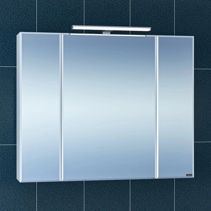 Зеркальный шкаф 87x73 см белый глянец Санта Стандарт 113018