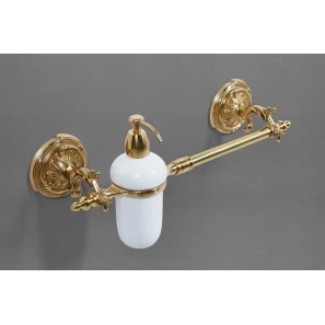 Изображение товара полотенцедержатель с дозатором жидкого мыла античное золото art&max barocco am-2057d-do-ant