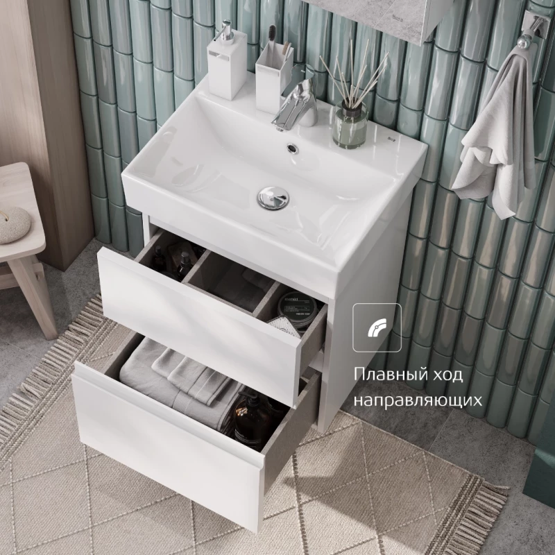 Комплект мебели белый глянец 60 см Roca Oleta A857639806 + 3274C400Y + A857645806