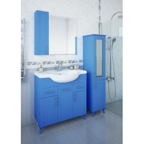 Изображение товара зеркальный шкаф 82,2x71 см голубой матовый l sanflor глория c000005831