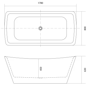 Изображение товара акриловая ванна 178x80 см aquatek верса aq-4880