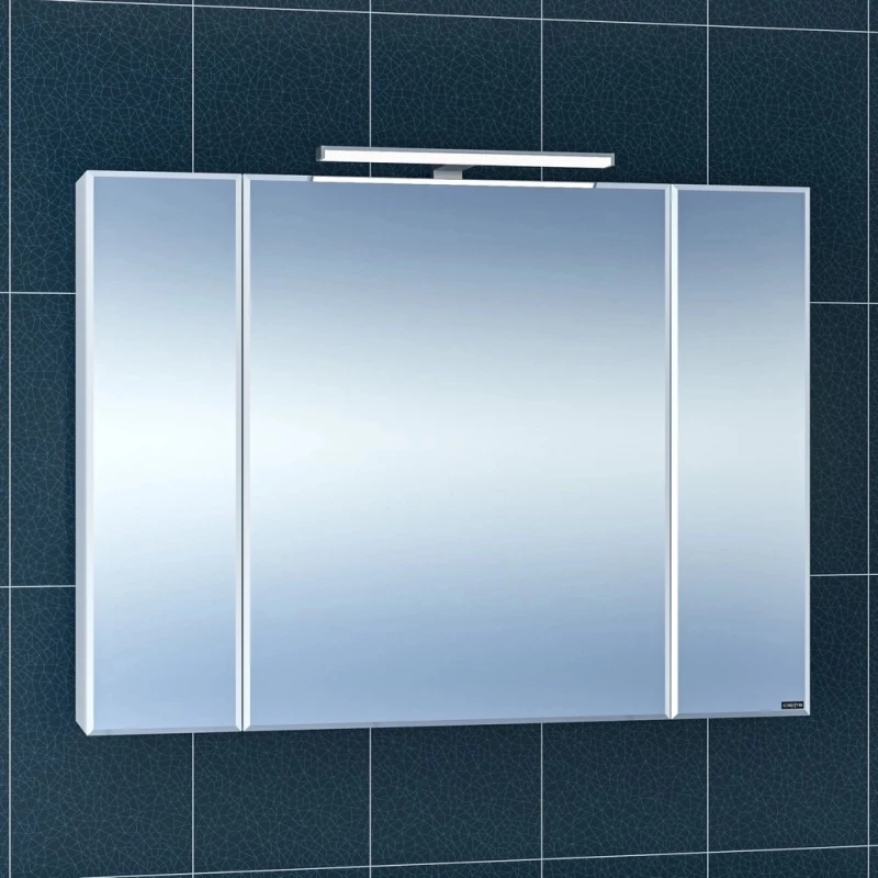 Зеркальный шкаф 97x73 см белый глянец Санта Стандарт 113013