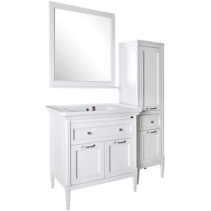 Изображение товара комплект мебели белый серебряная патина 86 см с зеркалом asb-woodline гранда