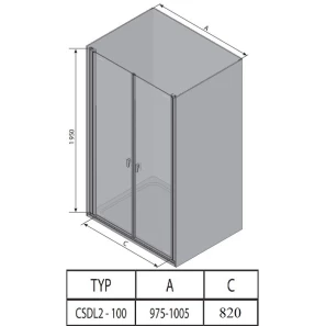Изображение товара душевые двери ravak chrome csdl2 100 сатин transparent 0qvacu0lz1