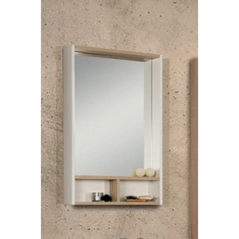 Зеркальный шкаф Йорк 55 Белый глянец/Ясень фабрик Aquaton 1A173202YOAV0