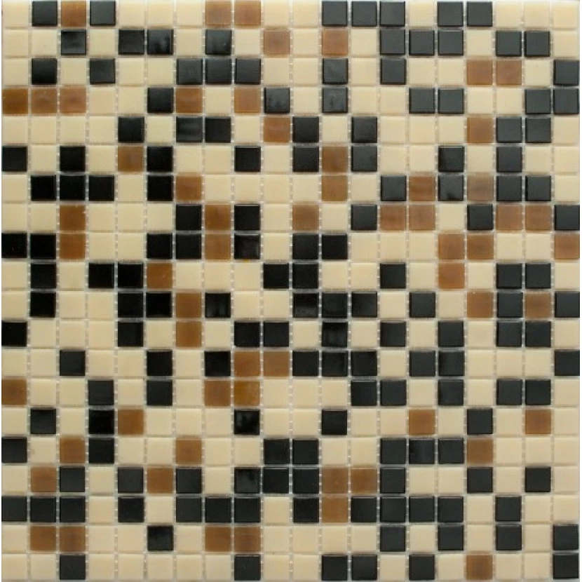 Стеклянная плитка мозаика MIX15 стекло черно-коричневый (сетка)(1,0*1,0*0,4) 32,7*32,7
