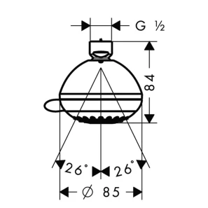 Изображение товара верхний душ hansgrohe crometta 85 vario, ½’ 28424000