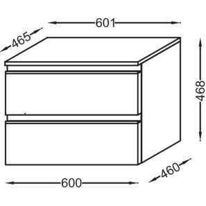 Изображение товара комод серый антрацит глянец 60,1 см 2 ящика jacob delafon vox eb2060-ra-442