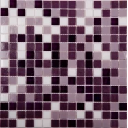 Стеклянная плитка мозаика MIX16 стекло фиолетовый  (бумага)(2,0*2,0*4) 32,7*32,7
