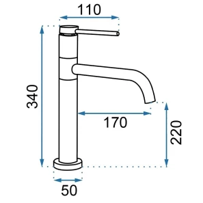 Изображение товара смеситель для раковины без донного клапана rea lugano rea-b5001