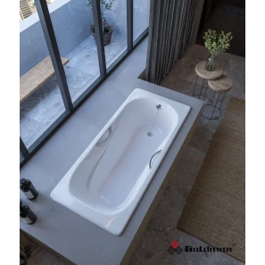 Изображение товара чугунная ванна 180x80 см с отверстиями для ручек goldman donni dn18080h