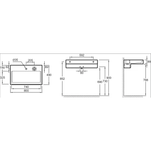 Изображение товара раковина-столешница с подсветкой 80x49 см jacob delafon terrace exd9112-00