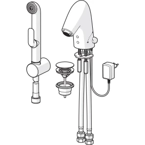 Изображение товара смеситель для раковины с донным клапаном с гигиеническим душем oras alessi one 8526ft