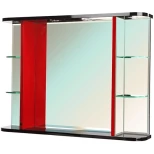 Изображение товара зеркало 90x68 см черный глянец/красный глянец bellezza рио 4613615060213