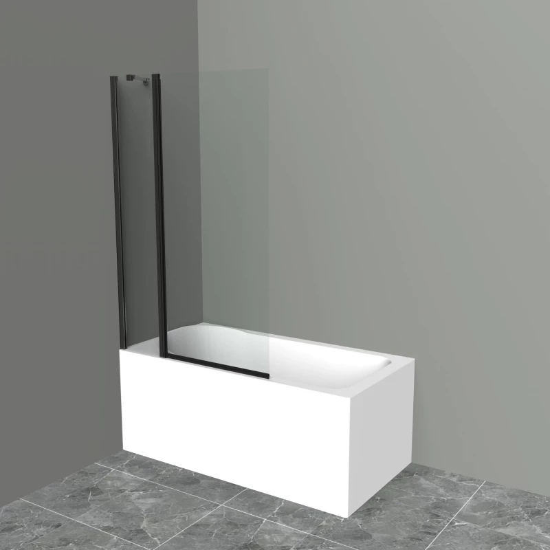 Шторка для ванны 100 см BelBagno UNO-V-11-100/150-C-NERO прозрачное