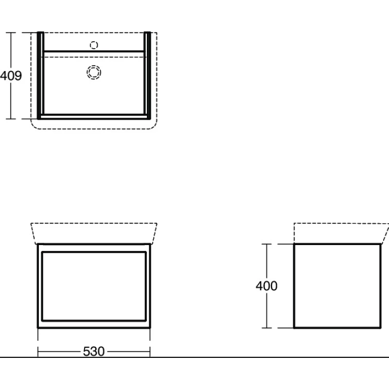Тумба белый глянец/белый матовый 60 см 1 ящик Ideal Standard Connect Air Cube E0846B2