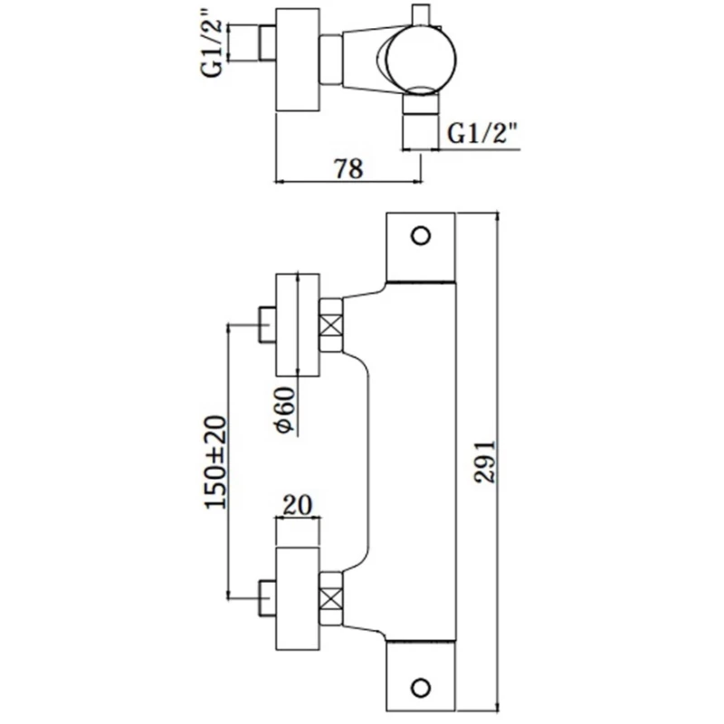 Термостат для душа Paffoni Light LIQ168DCR