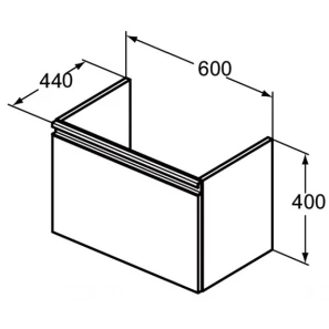 Изображение товара тумба белый матовый 60 см 1 ящик ideal standard tesi t0046ov
