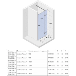 Изображение товара душевая дверь 158,2 см riho scandic x104 r g001030120 прозрачное