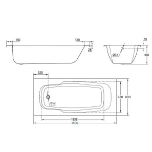 Изображение товара стальная ванна 180x80 см с отверстиями для ручек blb atlantica b80a handles