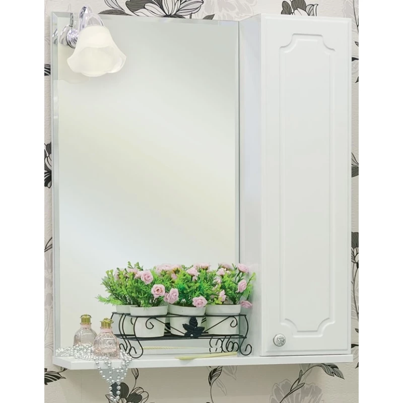 Зеркальный шкаф 60x72,8 см белый глянец R Sanflor Ксения H0000000115