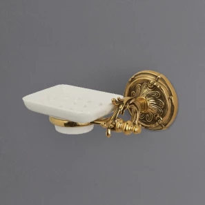 Изображение товара мыльница с держателем античное золото art&max barocco am-1786-do-ant