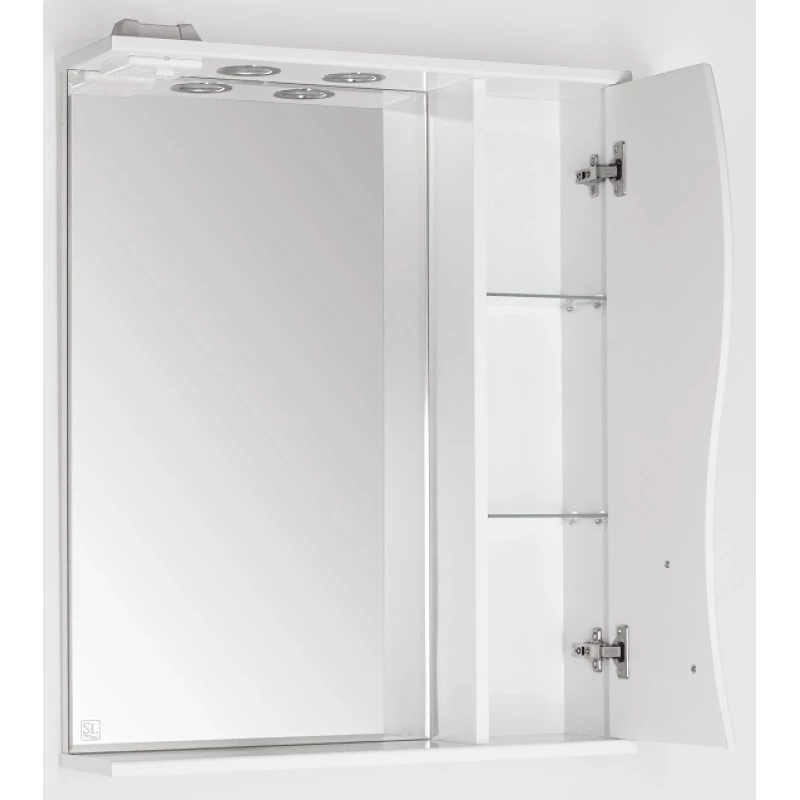 Зеркальный шкаф 65x83 см белый глянец Style Line Амелия ЛС-00000013