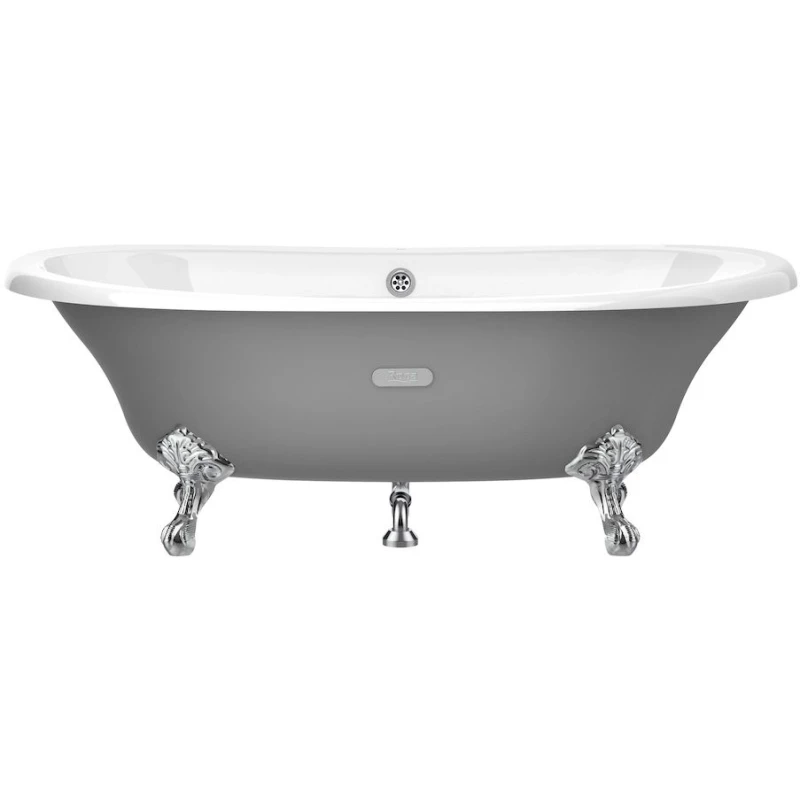 Чугунная ванна 170x85 см с противоскользящим покрытием Roca Newcast Gray 233650000