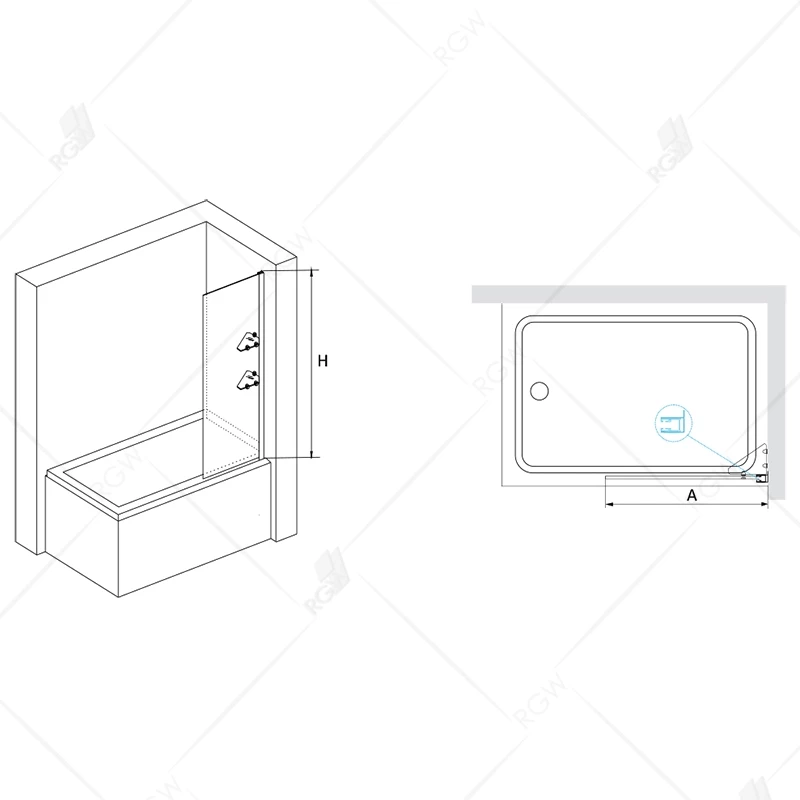 Шторка для ванны 80 см RGW SC-54 Screens 03115408-11 прозрачное