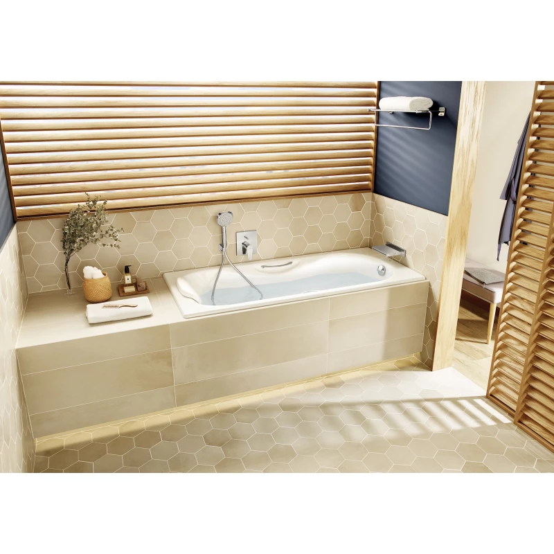 Чугунная ванна 170x75 см с противоскользящим покрытием Roca Malibu 2309G000R