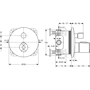 Изображение товара термостат для ванны ideal standard ceratherm 100 new a4888aa